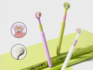 Three sided toothbrush